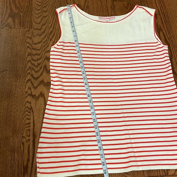 FRENCH RENDEZ VOUS women’s red striped knit top lightweight sleeveless sz XL - Picture 8 of 9